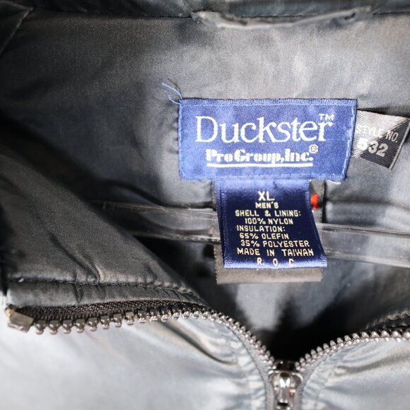 Duckster Lightweight Bomber Style Windbreaker Jacket Vintage 90s Red Black XL - Picture 2 of 10